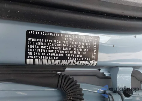 2013 Volkswagen Beetle 2.5L from USA, damaged, VIN 3VWJX7AT8DM631449